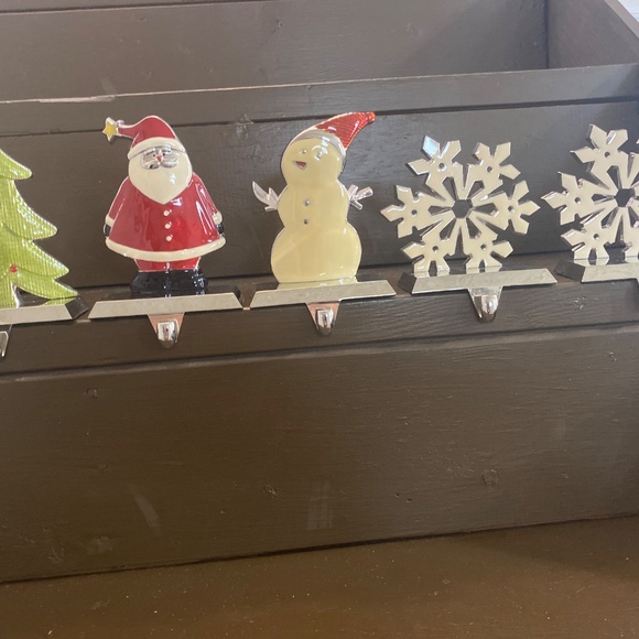 5 Vintage Stocking holders heavy duty enamel chrome Christmas Santa tree snow - Picture 11 of 11
